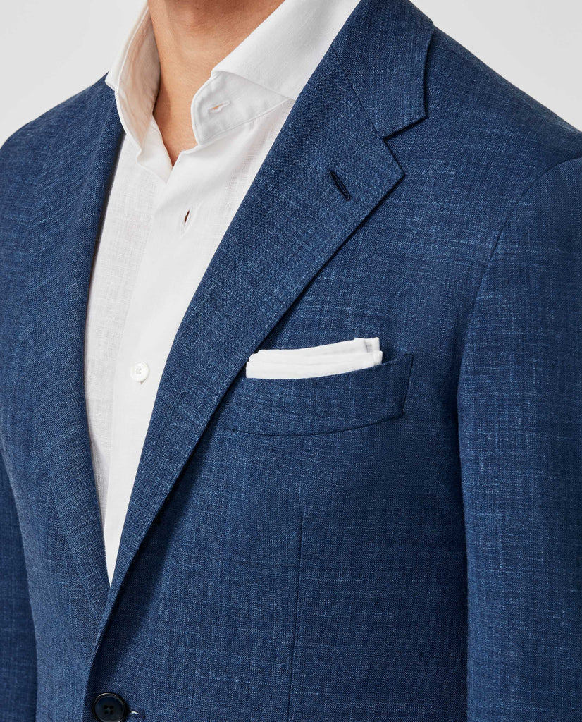 Paulo Oliveira Twilight Blue Wool & Linen Stretch