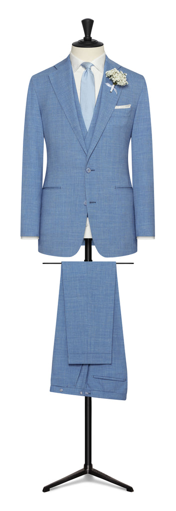 Paulo Oliveira Sky Blue Wool & Linen Stretch