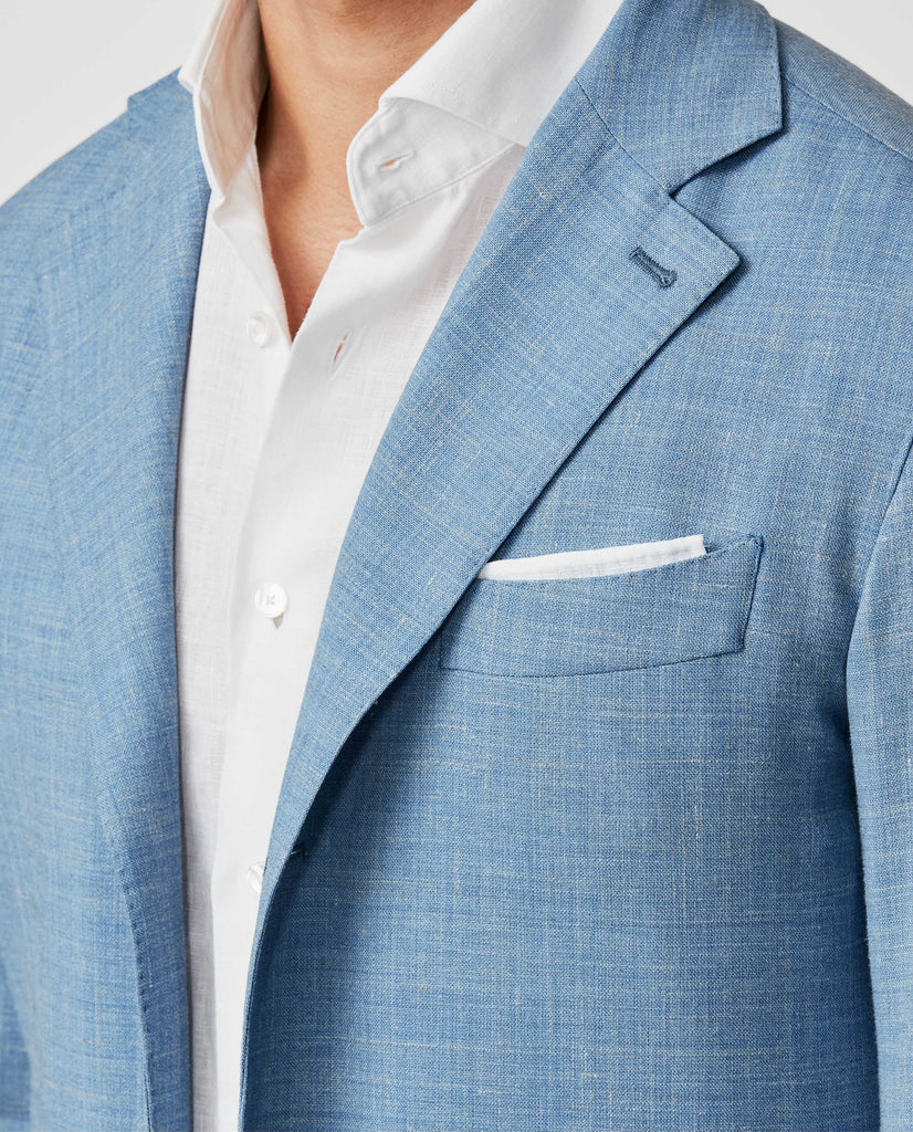 Paulo Oliveira Sky Blue Wool & Linen Stretch