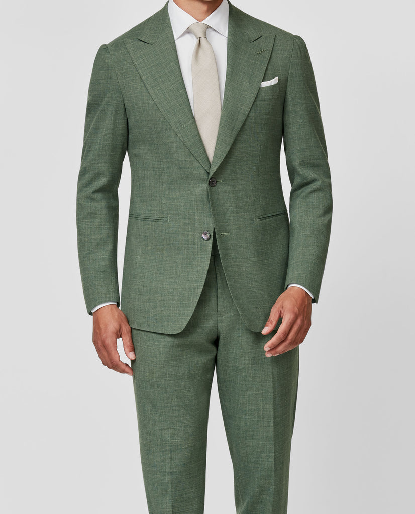 Paulo Oliveira Laurel Green Wool & Linen Stretch