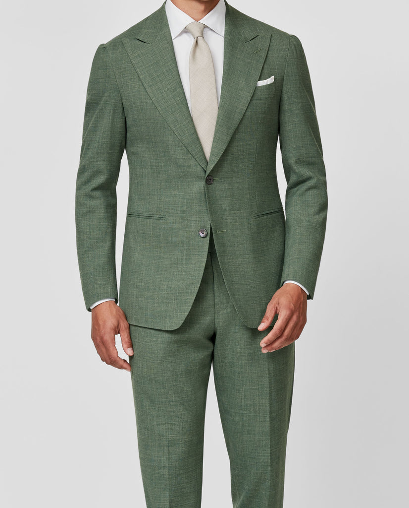 Paulo Oliveira Laurel Green Wool & Linen Stretch