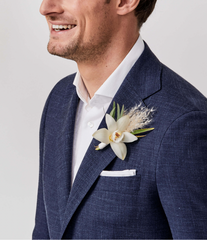 Paulo Oliveira Dark Blue Wool & Linen Stretch