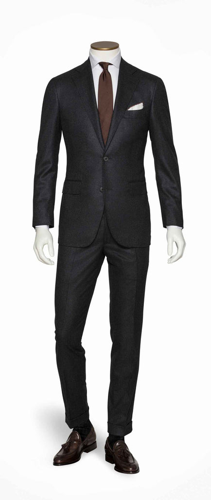 Barberis Canonico Charcoal Grey Flannel S120 Merino Wool with Natural Stretch