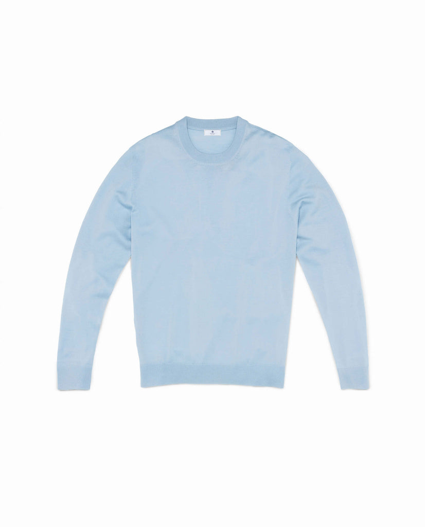 light blue extra fine merino Made to measure Knitwear