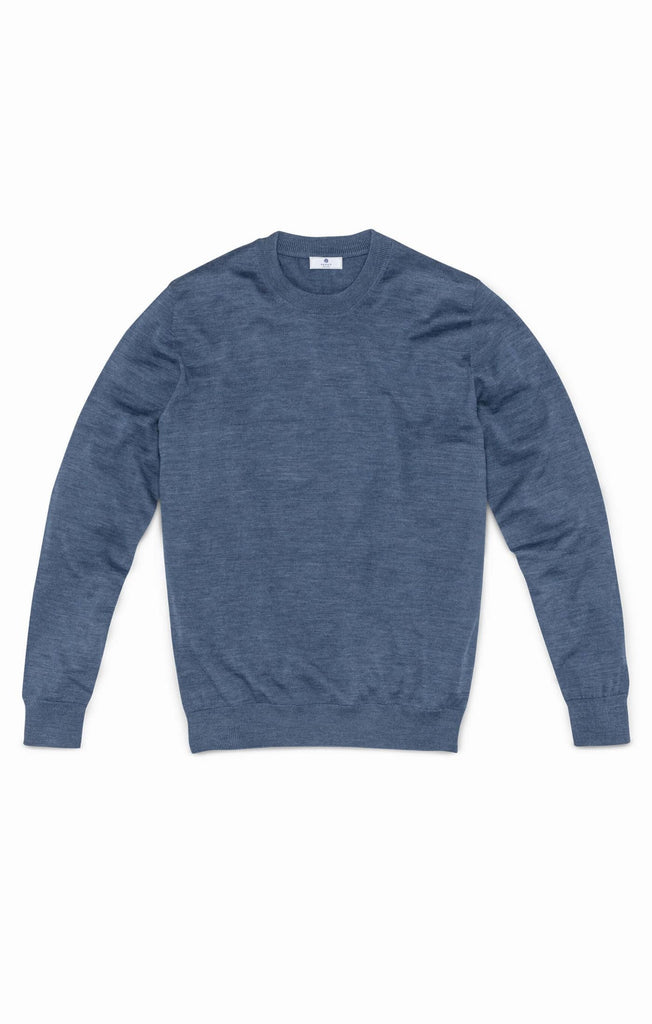 storm blue mélange extra fine merino Made to measure Knitwear