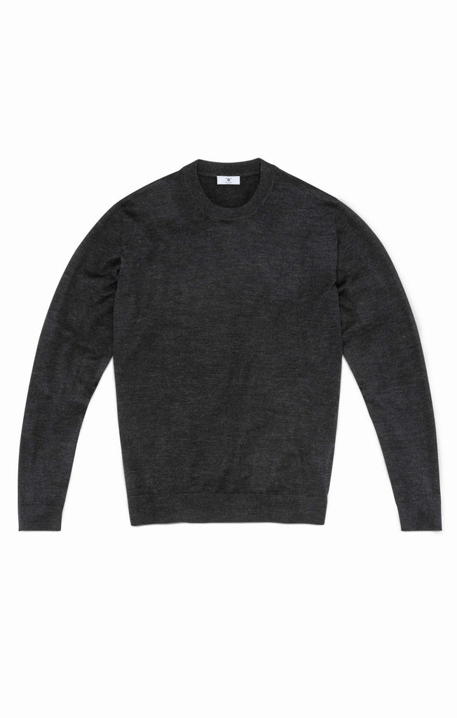 dark grey mélange extra fine merino Made to measure Knitwear