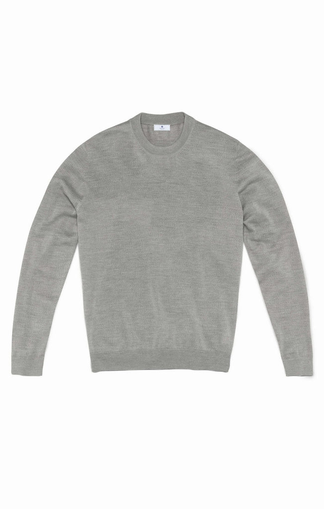 light grey mélange extra fine merino Made to measure Knitwear