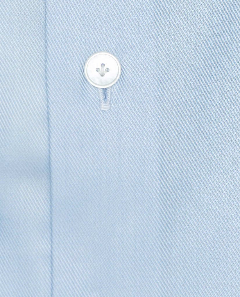 Albini Light Blue Twill 365 Easy Care Fine Cotton