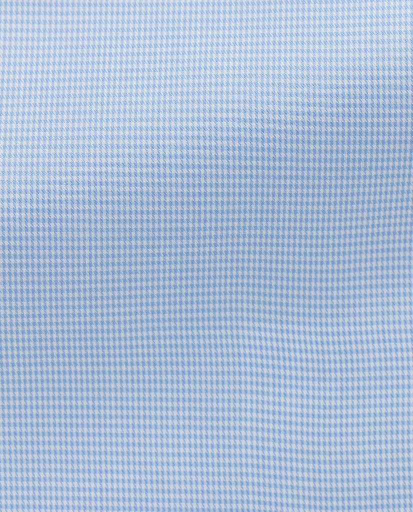 Albini Light Blue Fine Houndstooth Twill 365 Easy Care Fine Cotton