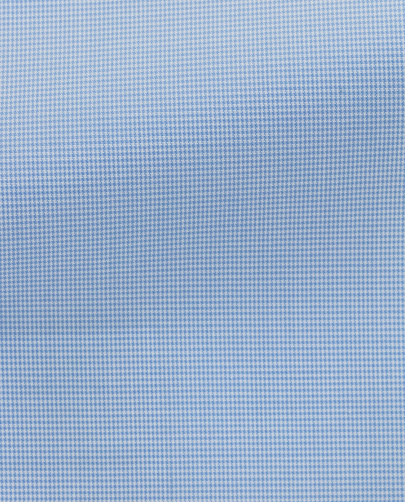 Albini Light Blue Micro Houndstooth Cotton 365 Easy Care Cotton
