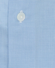Albini Light Blue Micro Houndstooth Cotton 365 Easy Care Cotton