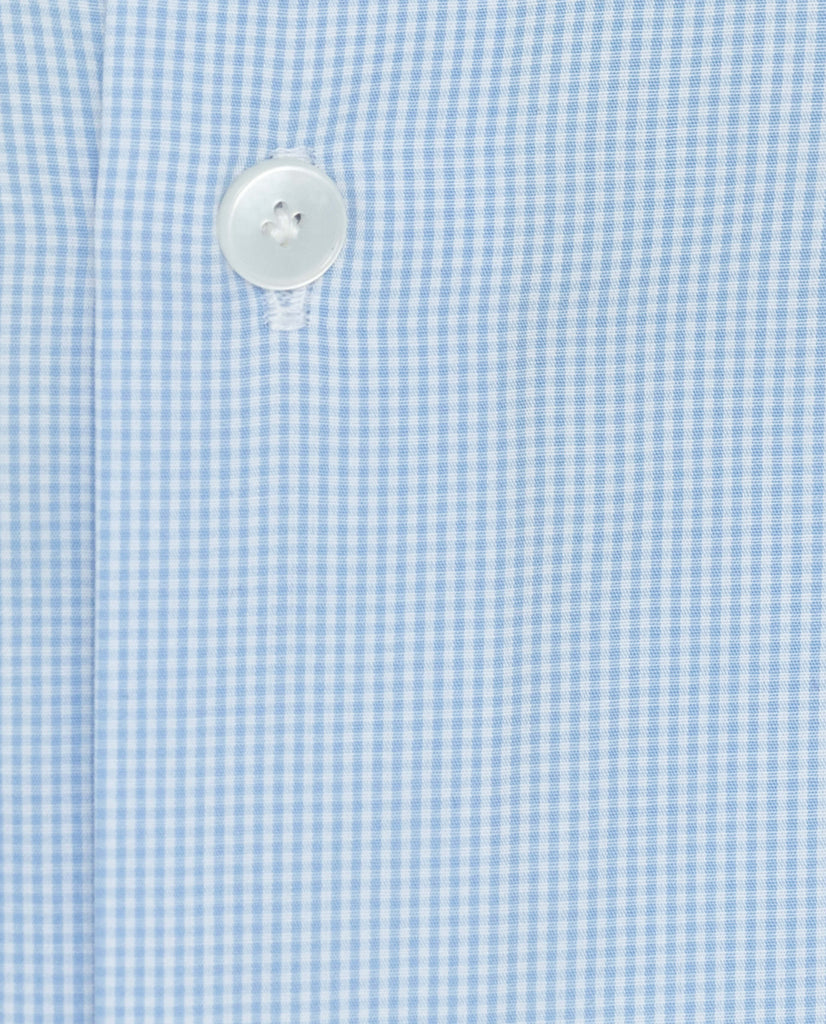 Albini Light Blue Plaid Cotton 365 Easy Care Cotton