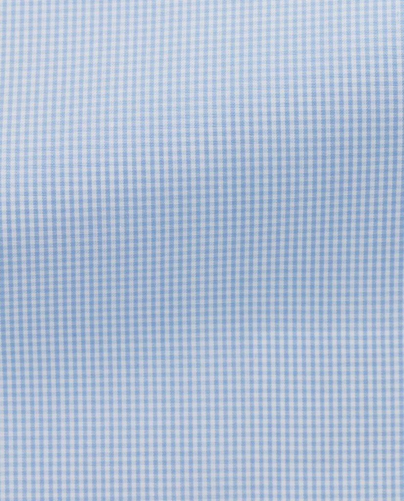 Albini Light Blue Plaid Cotton 365 Easy Care Cotton