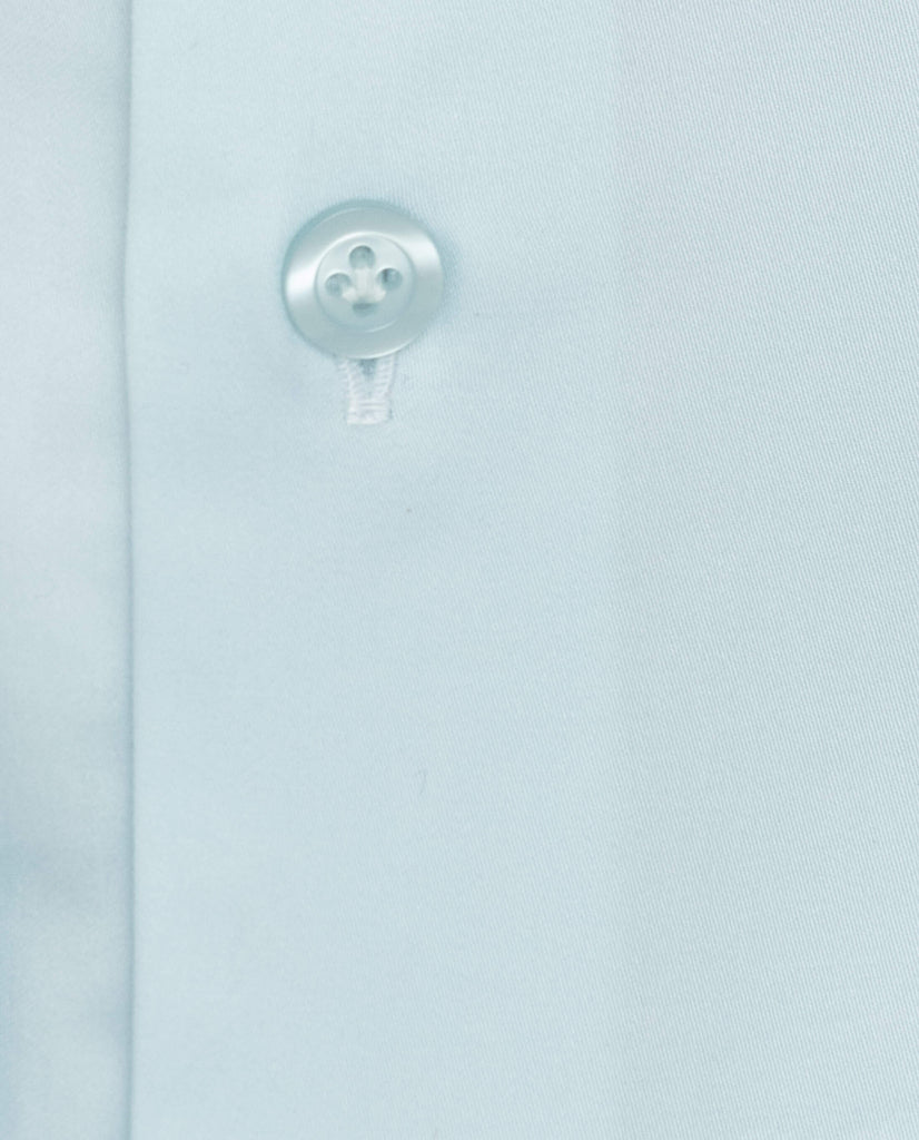 Albini Ice Blue Satin Twill 365 Easy Care Fine Cotton