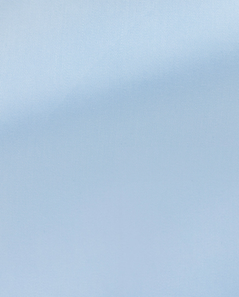 Albini Light Blue Satin Twill 365 Easy Care Fine Cotton
