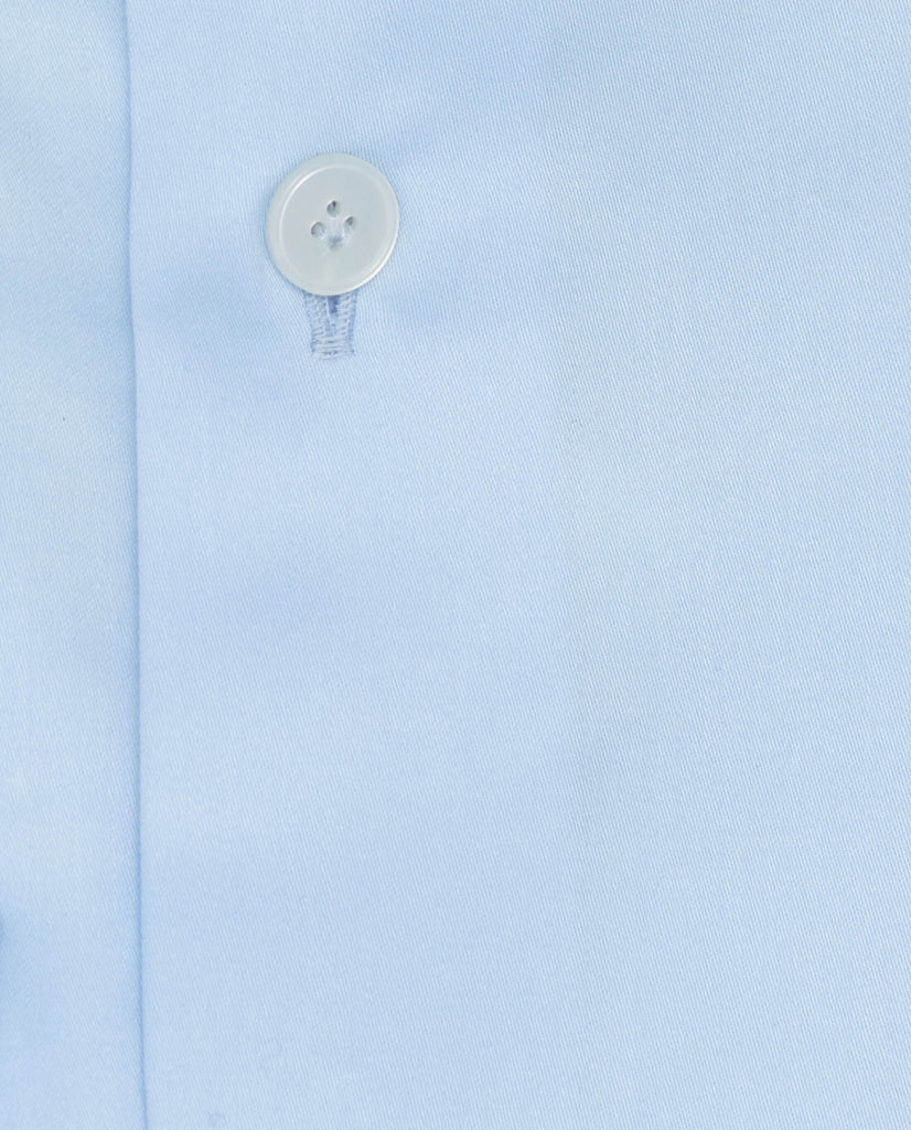 Albini Light Blue Satin Twill 365 Easy Care Fine Cotton