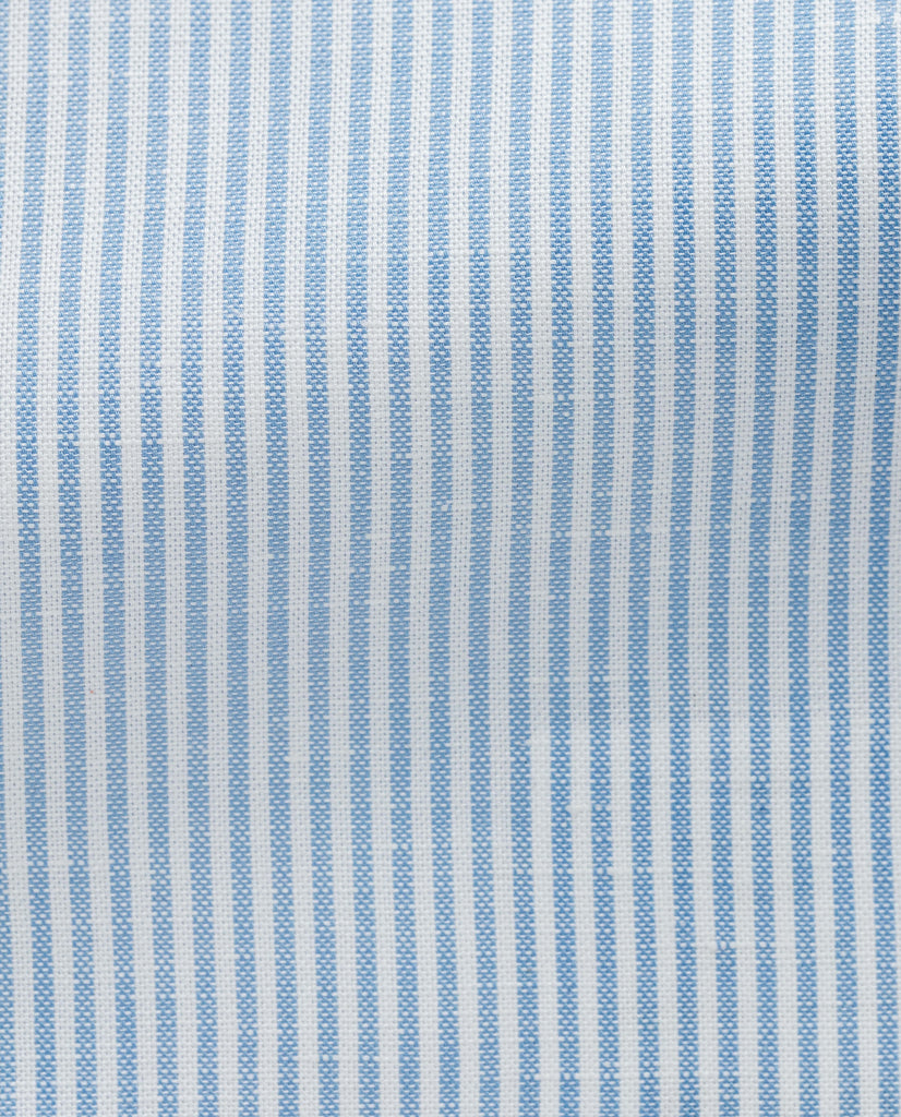 Weba Light Blue Stripe Cotton & Linen Chambray