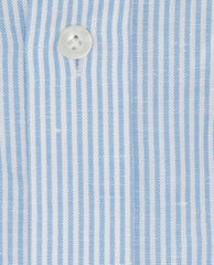 Weba Light Blue Stripe Cotton & Linen Chambray