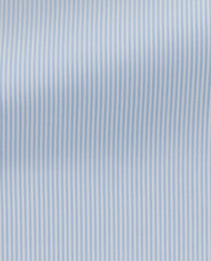 Albini Light Blue Stripe Poplin Cotton 365 Easy Care Cotton