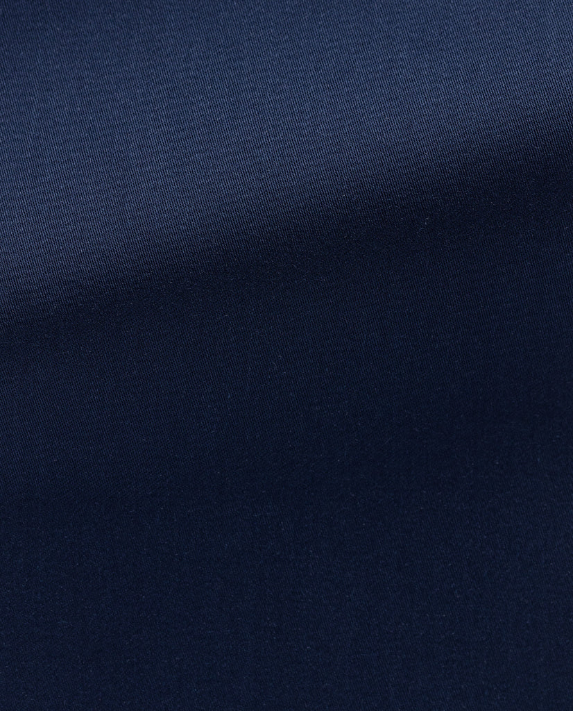 Albini Midnight Blue Satin Twill 365 Easy Care Fine Cotton