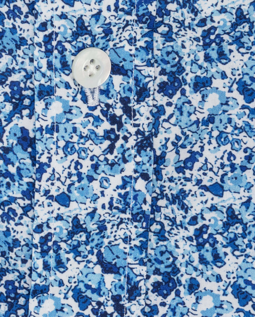 Thomas Mason Mixed Blue Floral Print Light Poplin Summer Cotton