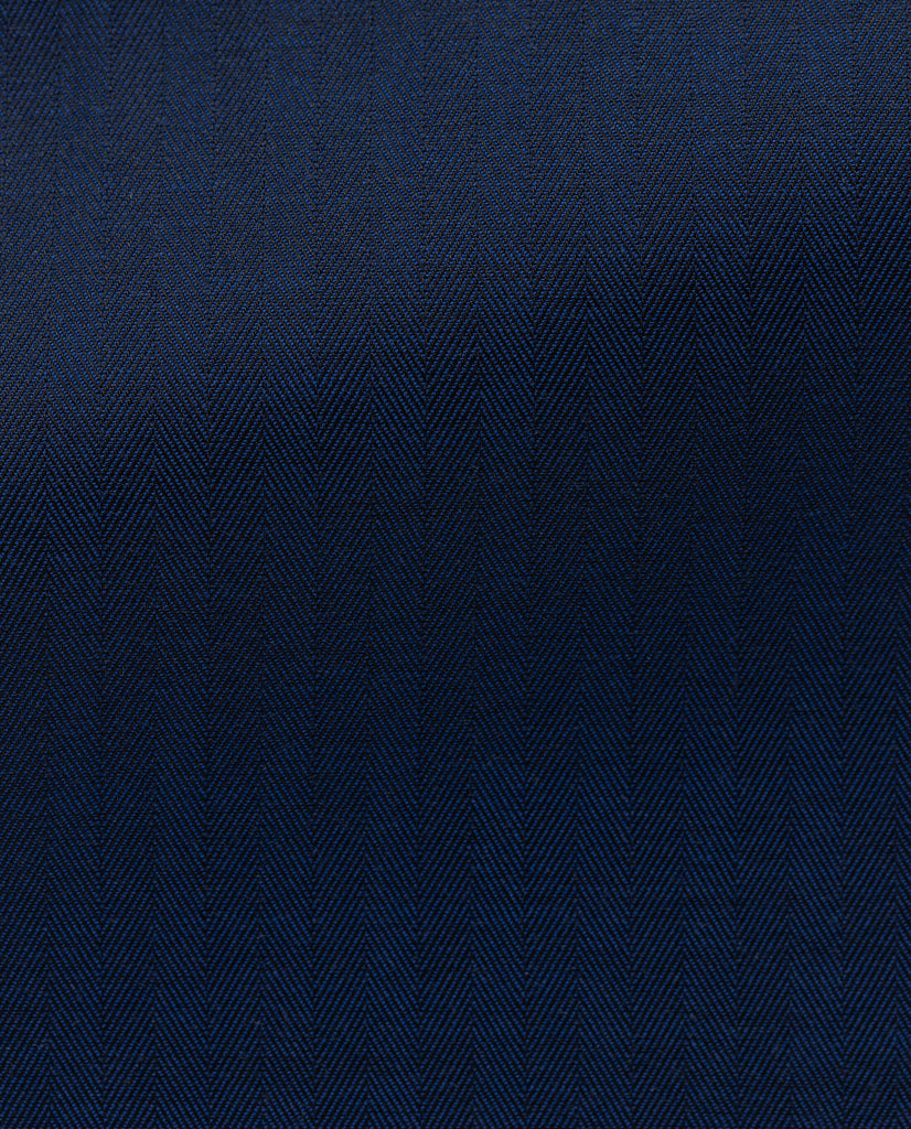 Albini Navy Blue Twill Herringbone 365 Easy Care Fine Cotton