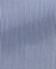 Albini Navy Blue Stripe Poplin Cotton 365 Easy Care Cotton