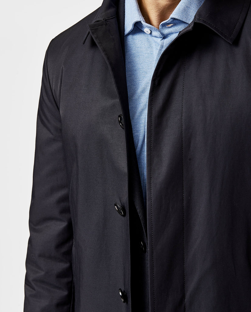 Olmetex Midnight Blue Coated Cotton Blend Twill Unconstructed Windbreaker