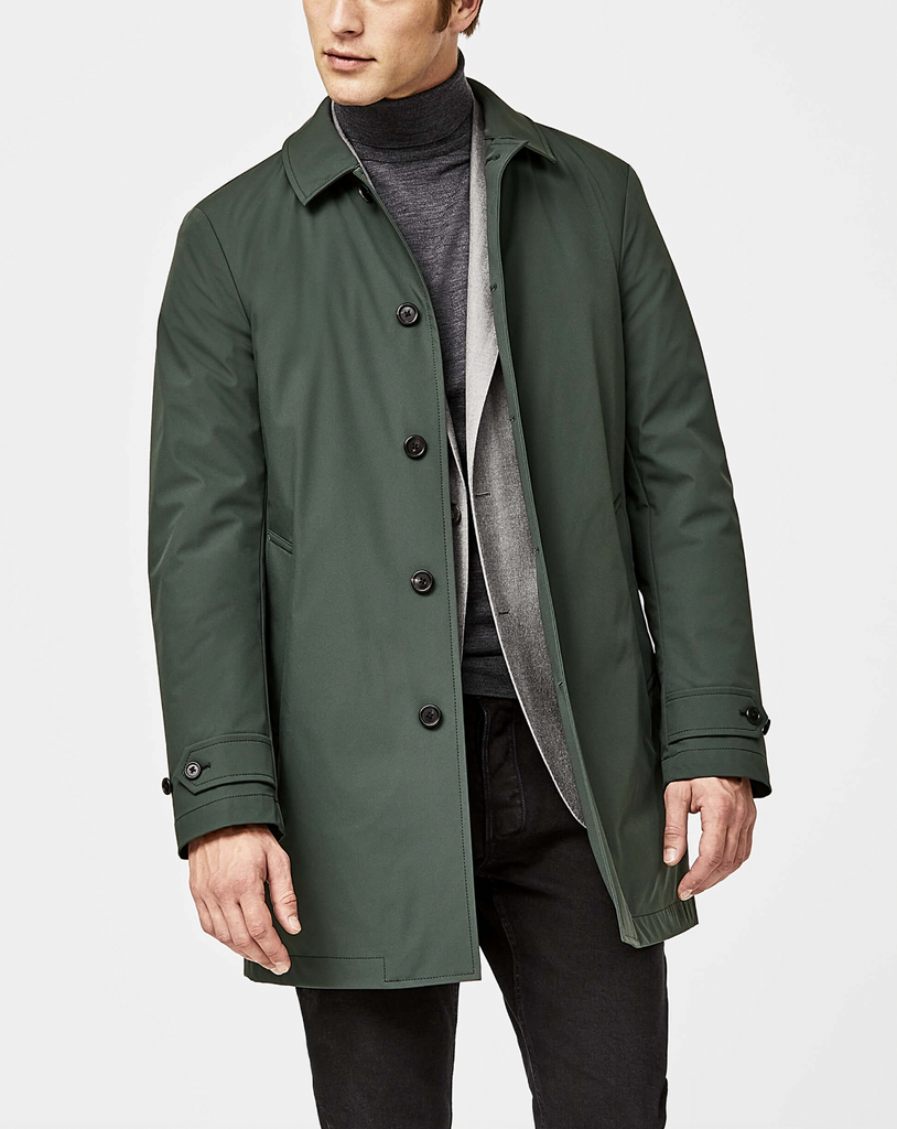 Olmetex Green Stretch Unconstructed Bonded Water-Repellent Windbreaker