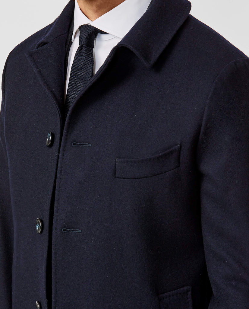 Loro Piana RAIN SYSTEM Dark Blue Pure Fine Wool Brushed Twill