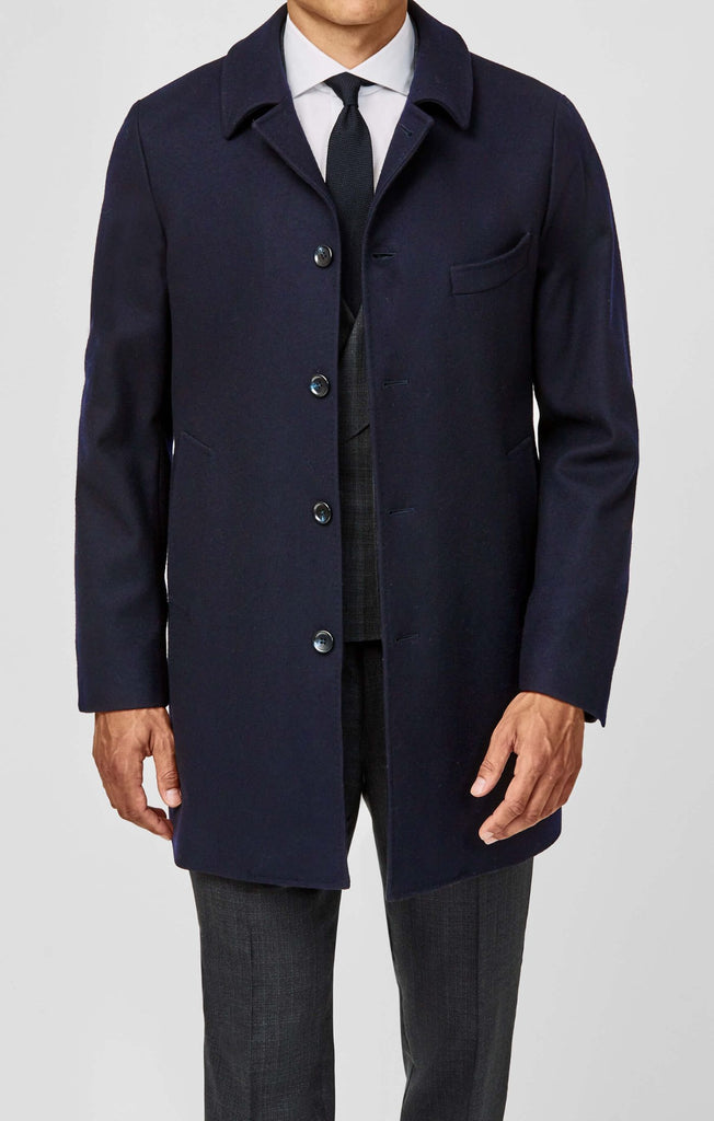 Loro Piana RAIN SYSTEM Dark Blue Pure Fine Wool Brushed Twill
