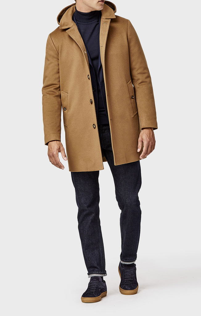 Loro Piana RAIN SYSTEM Camel Pure Fine Wool Brushed Twill
