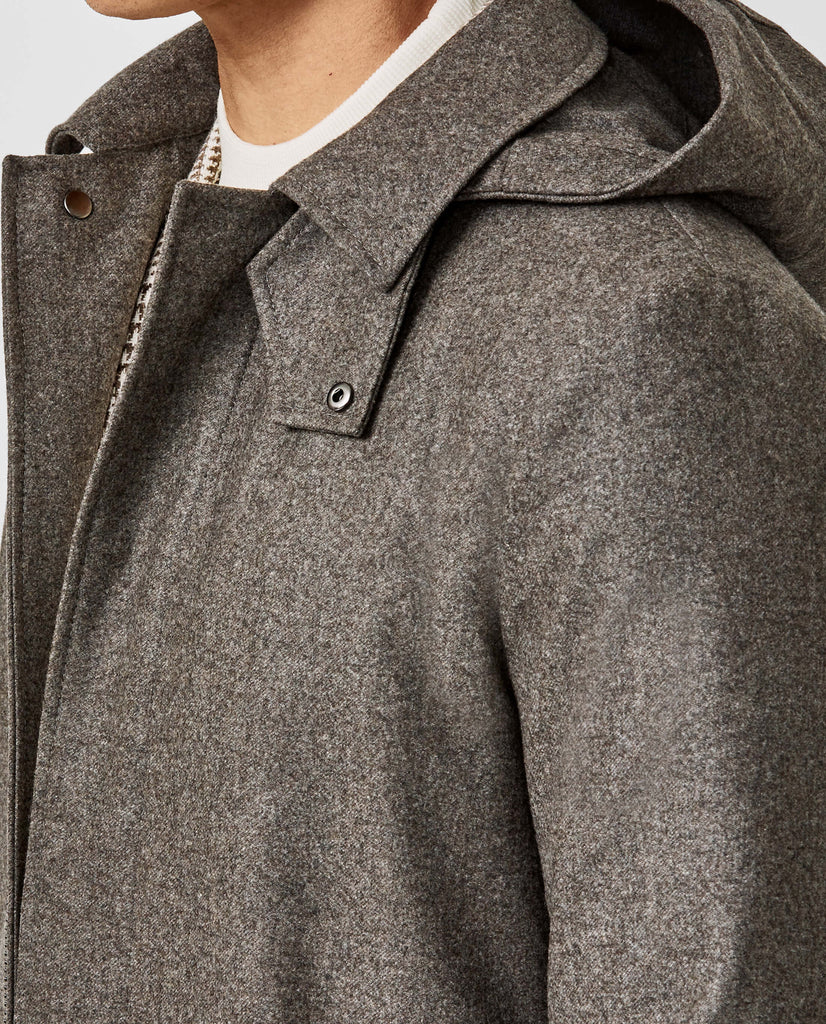 Barberis Canonico Light Brown S120 Twill Bonded Wool Weather Tech Unconstructed Coat