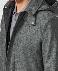 Barberis Canonico Heathered Grey S120 Twill Bonded Wool Weather Tech Unconstructed Coat