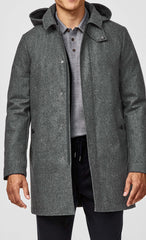 Barberis Canonico Heathered Grey S120 Twill Bonded Wool Weather Tech Unconstructed Coat