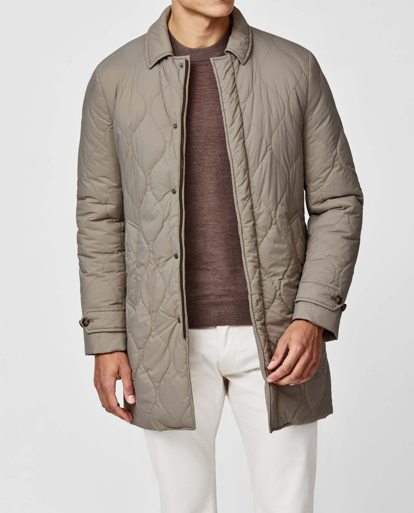 Olmetex Taupe Quilted Water-Repellent Tech Fabric