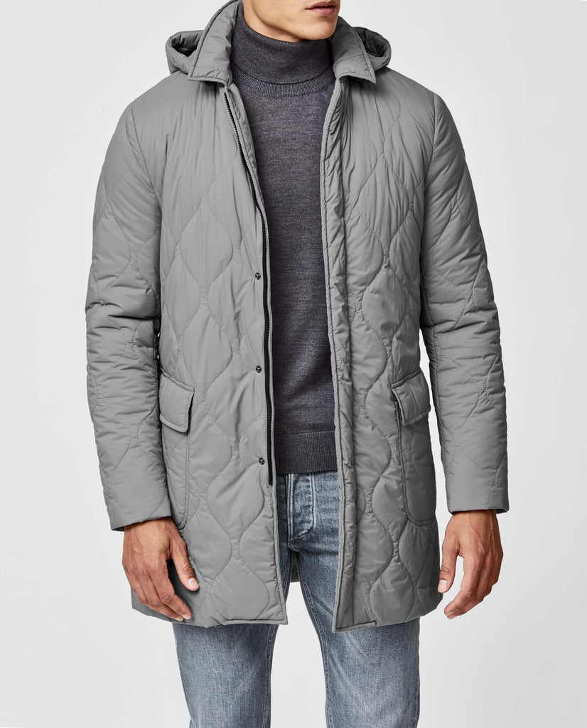 Olmetex Steel Grey Quilted Water-Repellent Tech Fabric