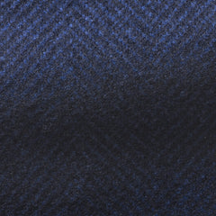 Loro Piana Bright & Mid Blue Soft Pure Wool Double Face Herringbone