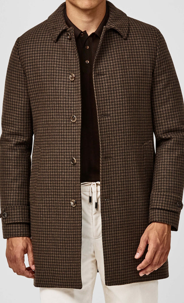 CB Stile Caramel Wool Blend Houndstooth Micro Design