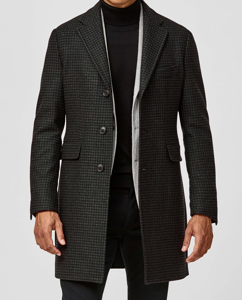 CB Stile Anthracite Wool Blend Houndstooth Micro Design