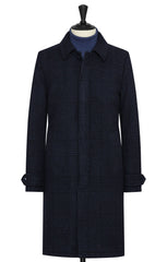 Drago Navy Blue Wool Cashmere With Black Glencheck Inspiration