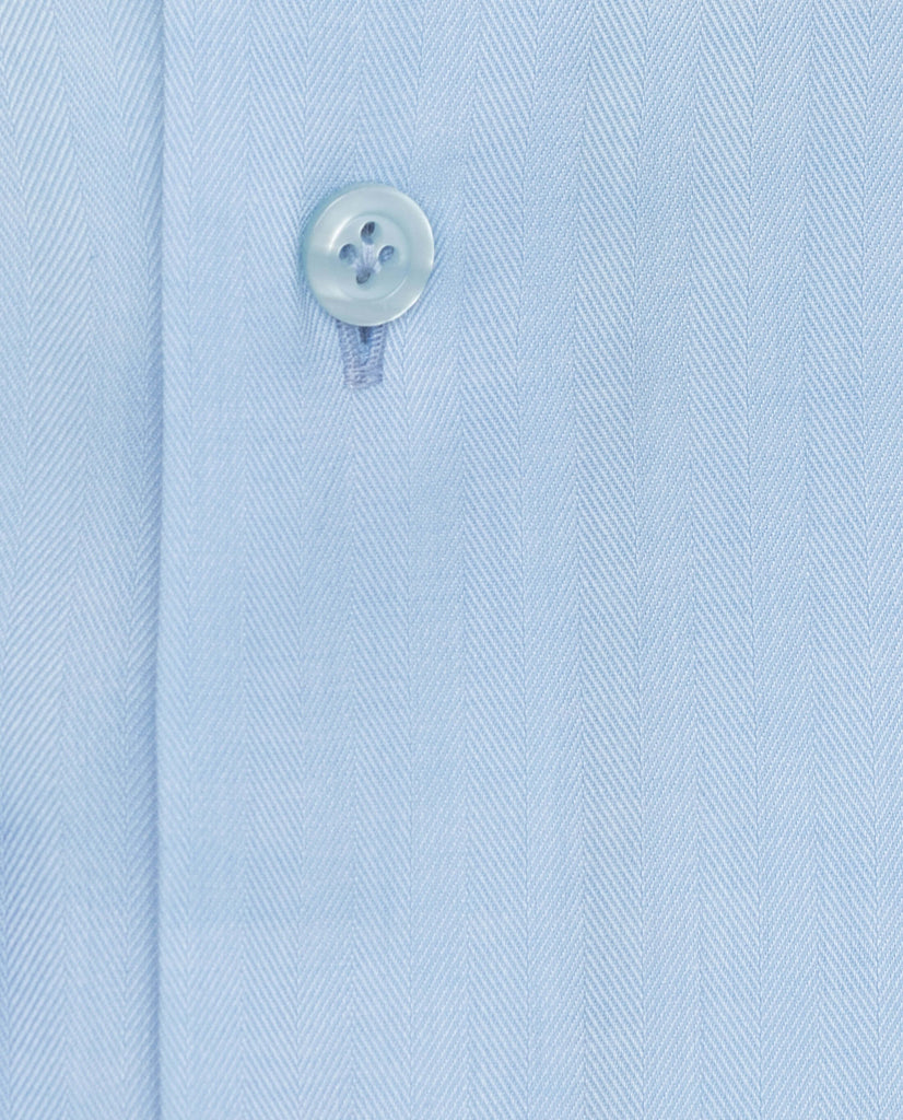 Albini Powder Blue Twill Herringbone 365 Easy Care Fine Cotton