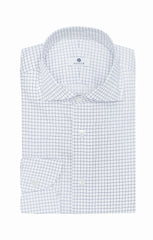 white cotton with navy blue check Inspiration