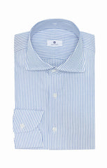 white cotton poplin with blue grey candy stripe Inspiration