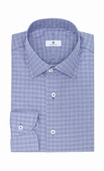 white cotton lyocell with blue check Inspiration