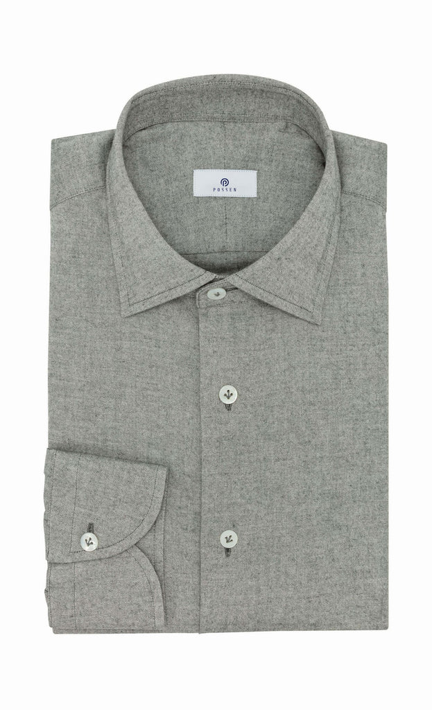 Canclini Light Grey Organic Cotton Flannel Plain Weave