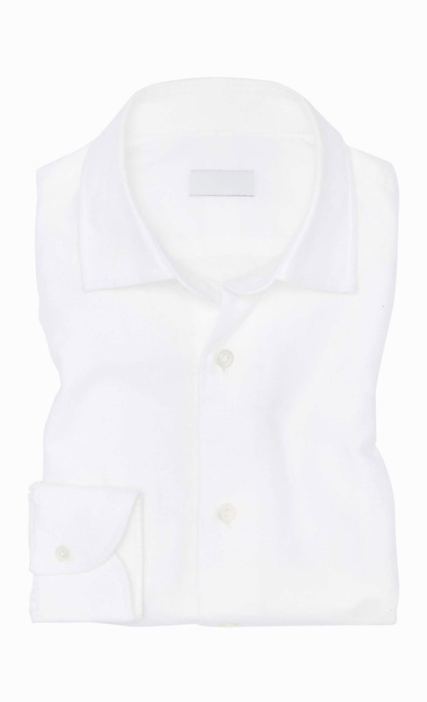 Canclini White Organic Cotton Oxford Flannel