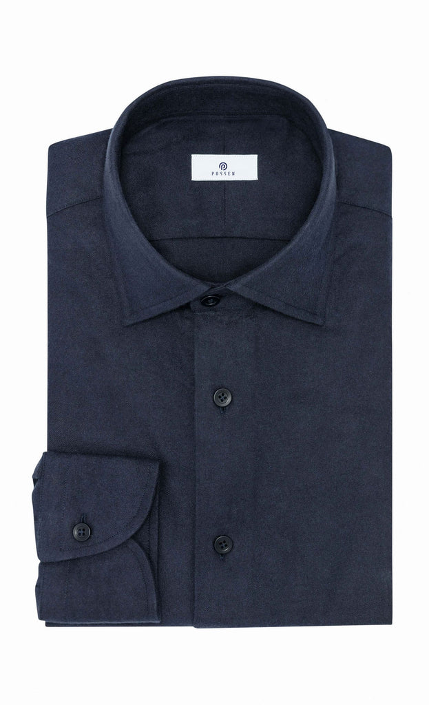 Canclini Navy Organic Cotton Oxford Flannel