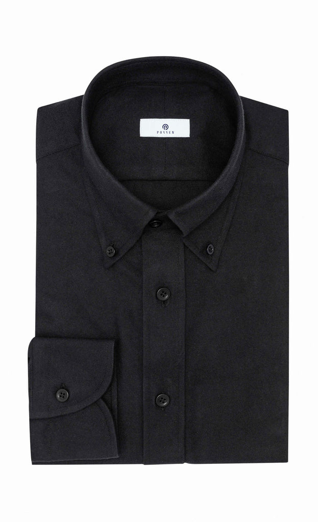 Canclini Black Organic Cotton Oxford Flannel