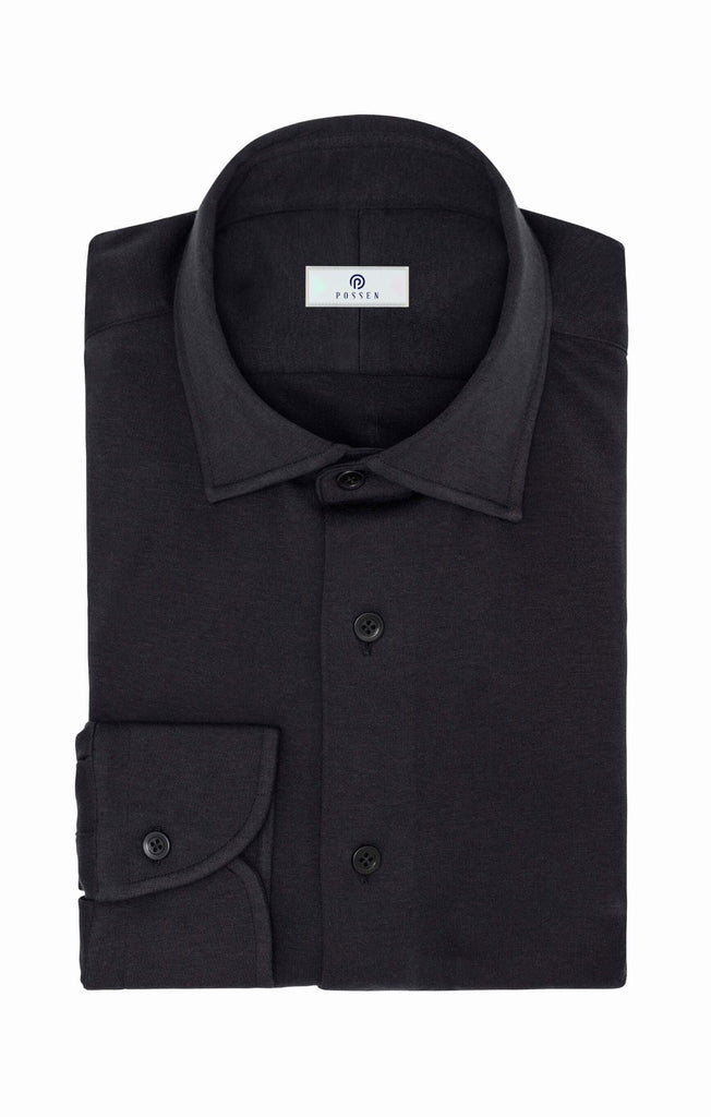 Black Cotton Interlock Knit